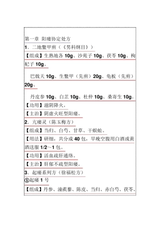 治疗前列腺及性病药方