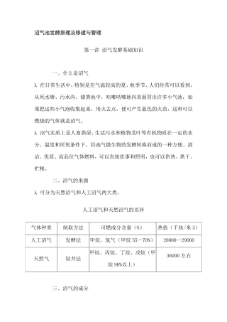 沼气池发酵原理及修建与管理