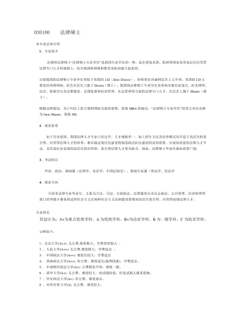 法律硕士专业排名