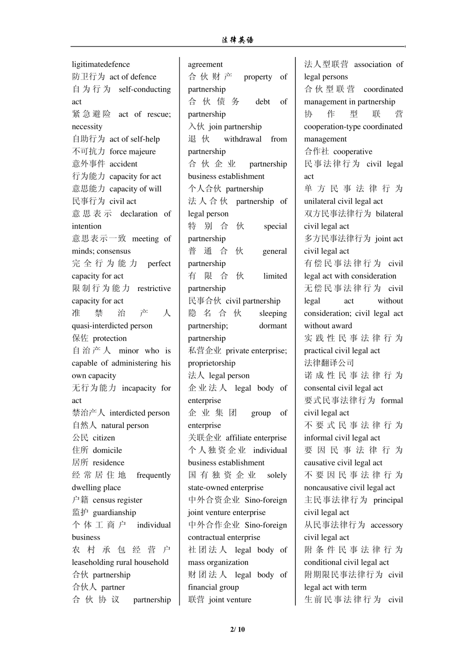 法律英语词汇大全_第2页