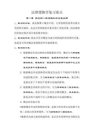 法律逻辑学复习要点