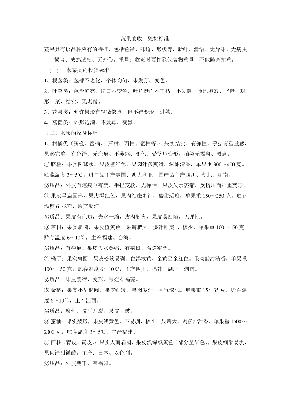 生鲜收货标准_第1页