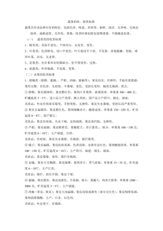 生鲜收货标准
