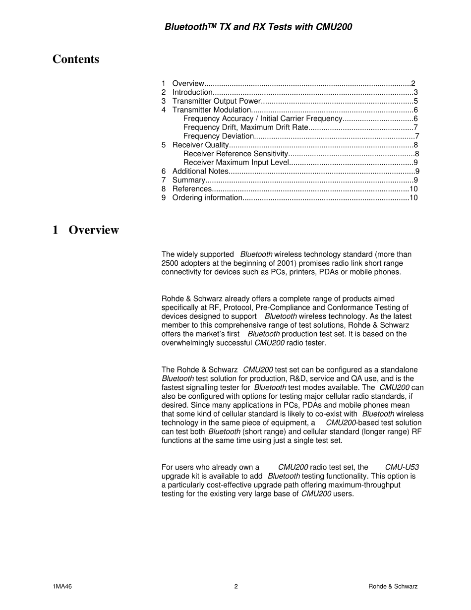 用CMU200在蓝牙模块上进行发送器和接收器测量_第2页