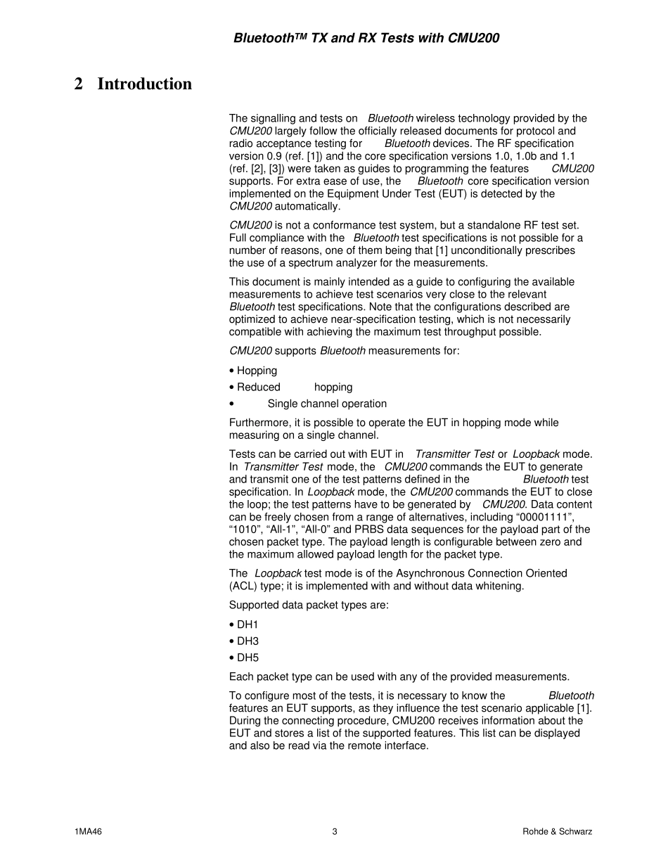 用CMU200在蓝牙模块上进行发送器和接收器测量_第3页