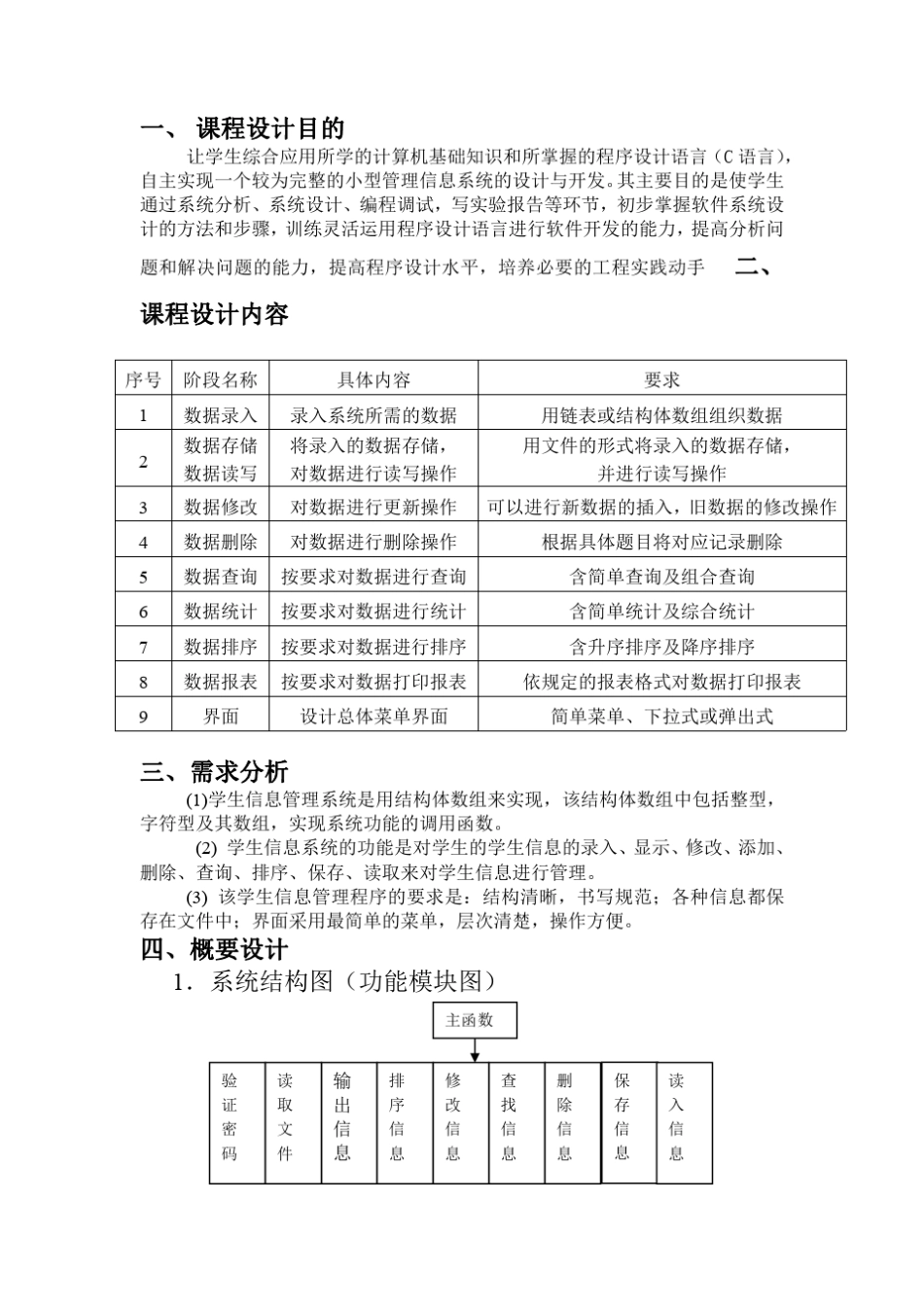用C语言实现学生信息管理系统设计及源代码_第1页