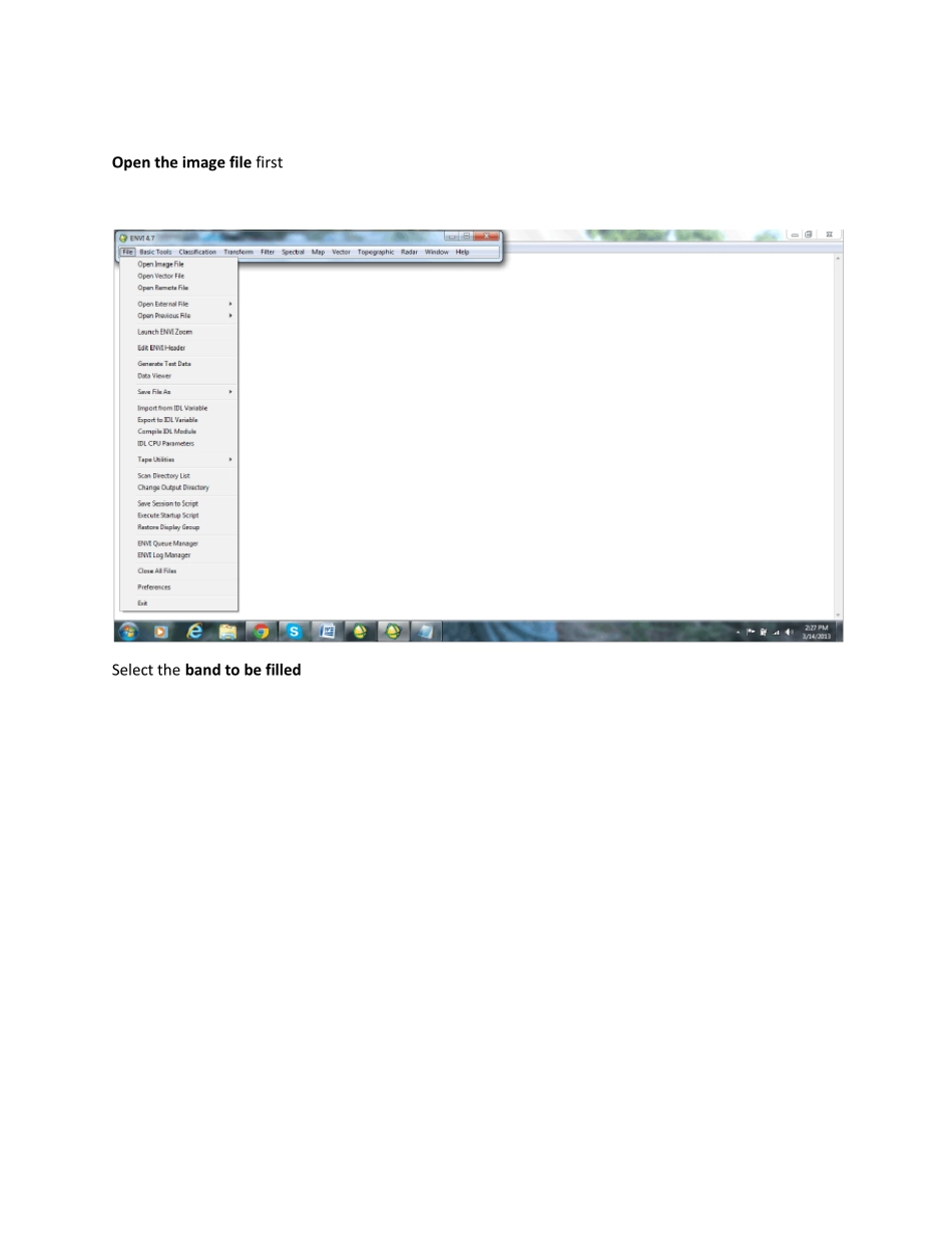 用ENVI操作Landsat7条带填充教程_第1页