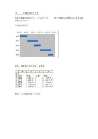 用EXCEL绘制精确的甘特图