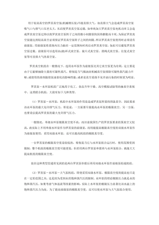 用于较高真空的罗茨真空泵