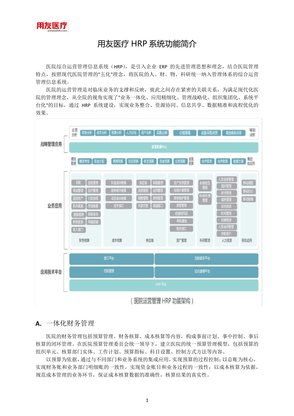 用友HRP系统方案_第1页