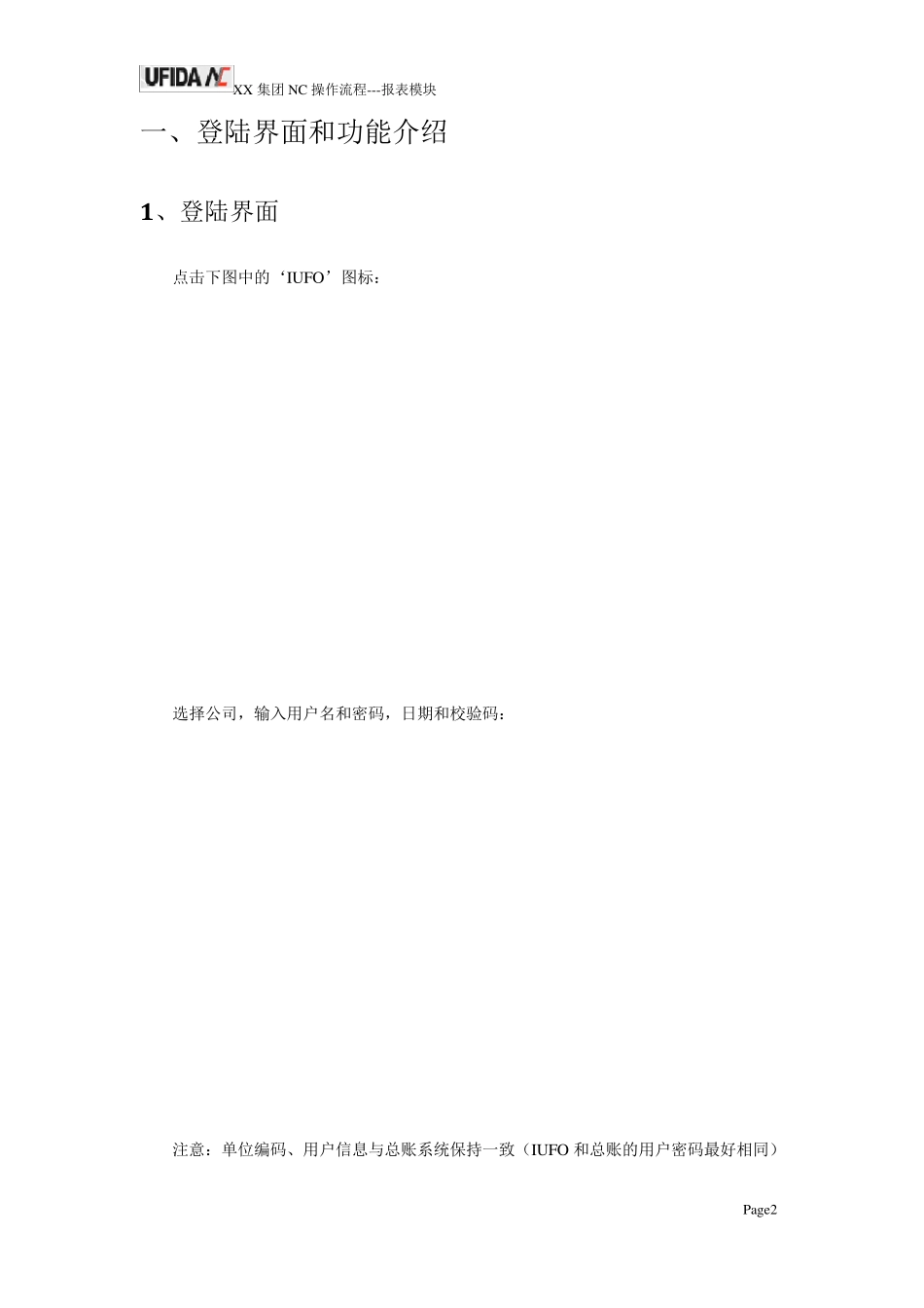 用友NC操作手册UFO报表流程及操作_第2页