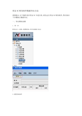 用友NC财务软件数据导出方法