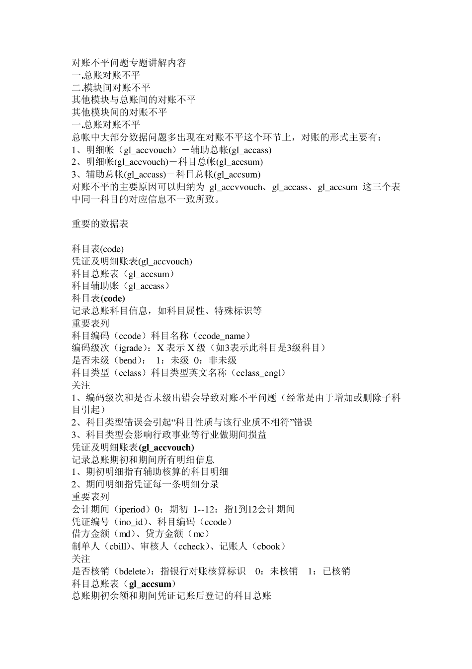 用友T3,用友T6,用友U8账务对账不平总账明细账不平、辅助账总账明细账不平_第1页