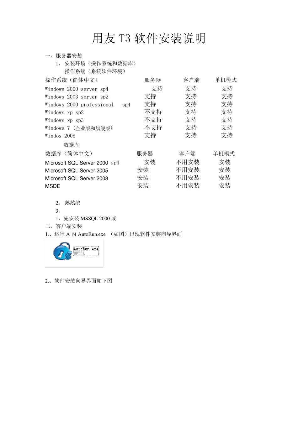 用友T3安装步骤图解_第1页