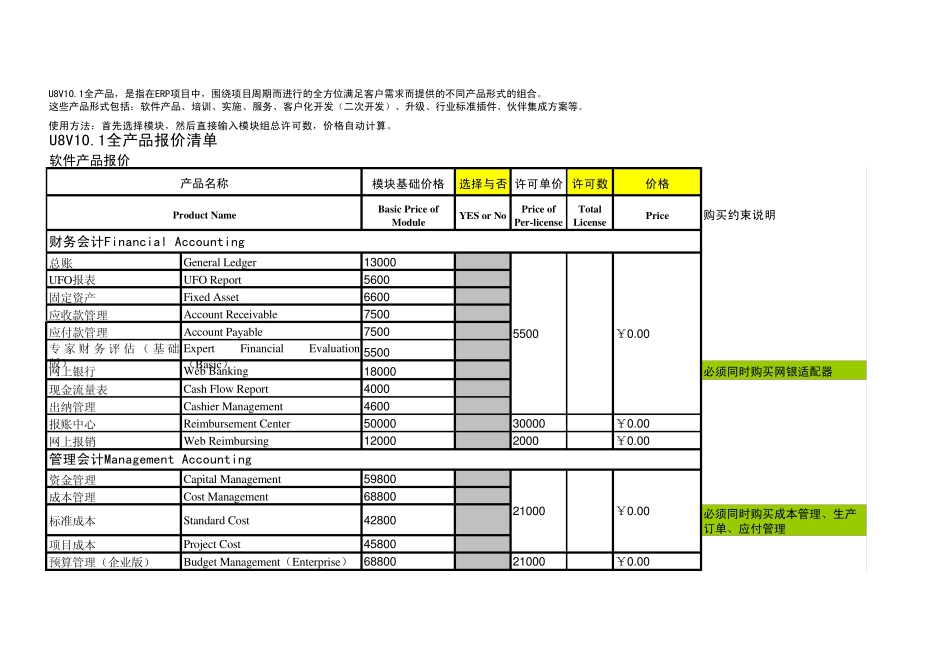 用友U8V10.1报价_第1页
