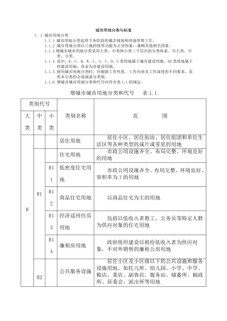 用地性质分类表
