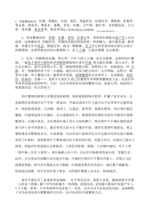 用根茎叶繁殖的植物