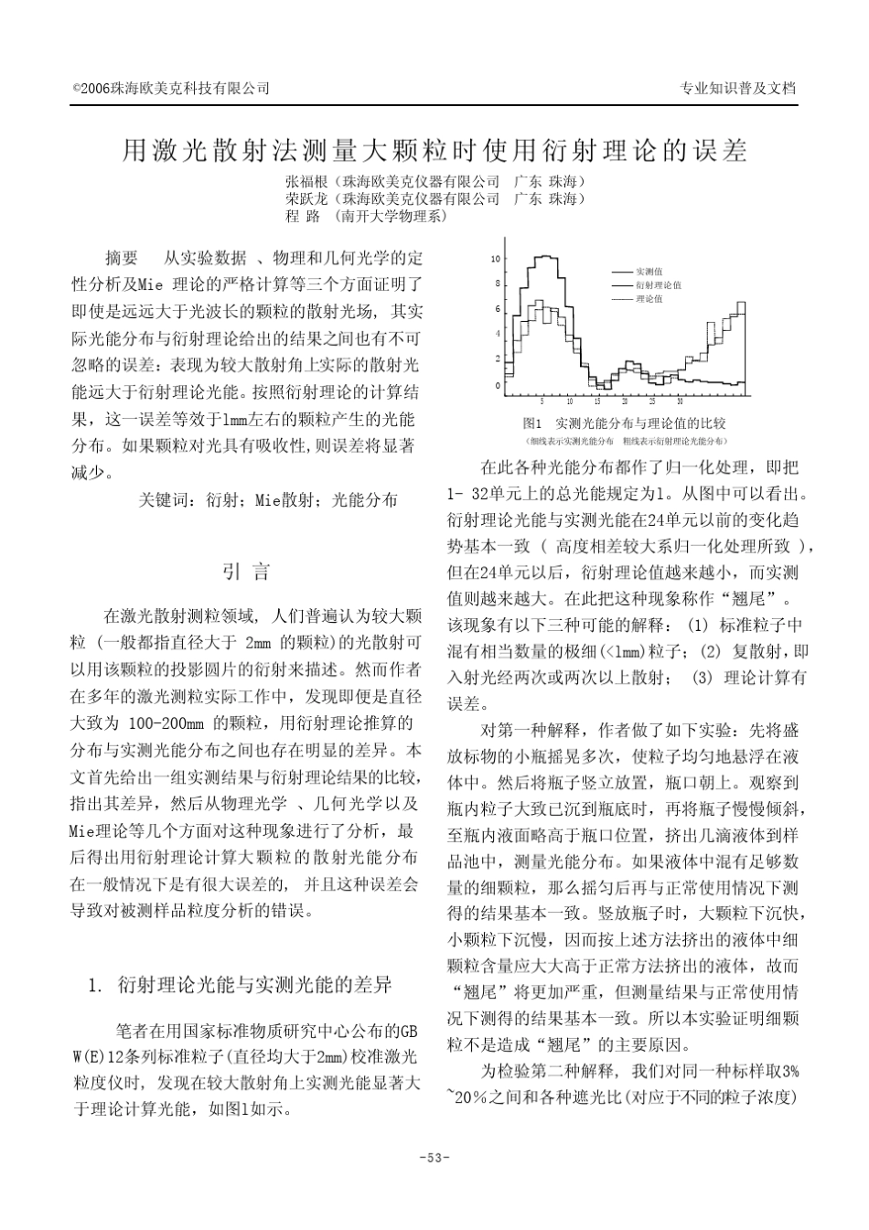 用激光粒度仪测量大颗粒时使用衍射理论的误差_第2页