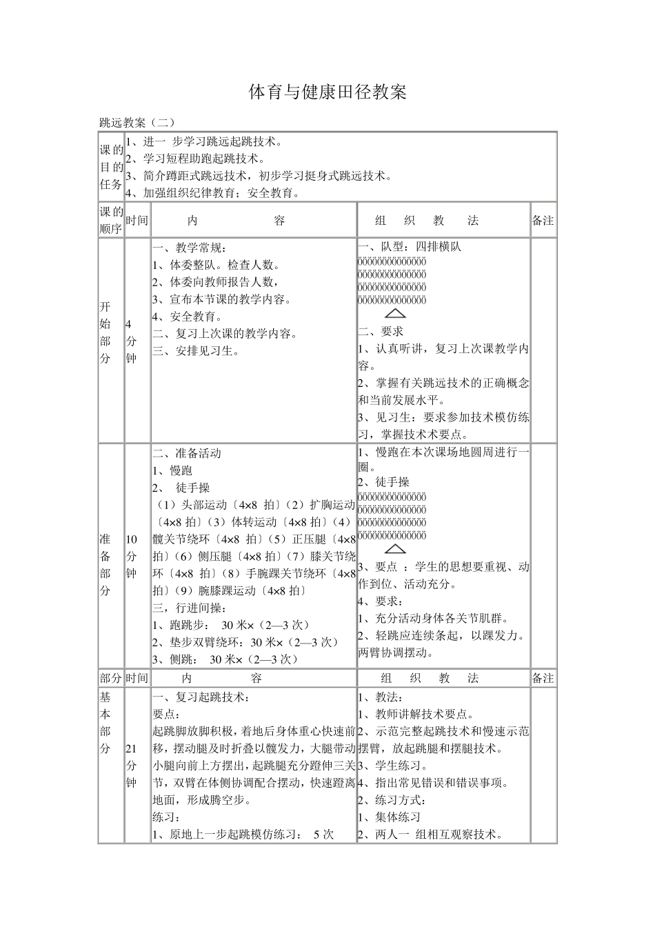 田径跳远教案(高一体育)_第3页