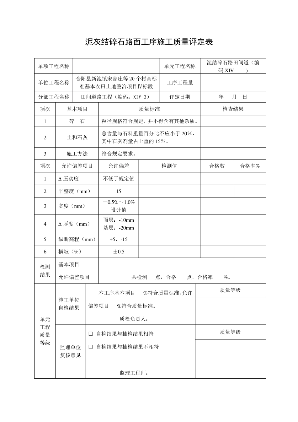 田间道路单元工程质量评定表_第3页