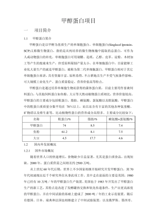 甲醇蛋白项目