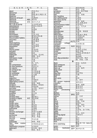 电力专业英语词汇