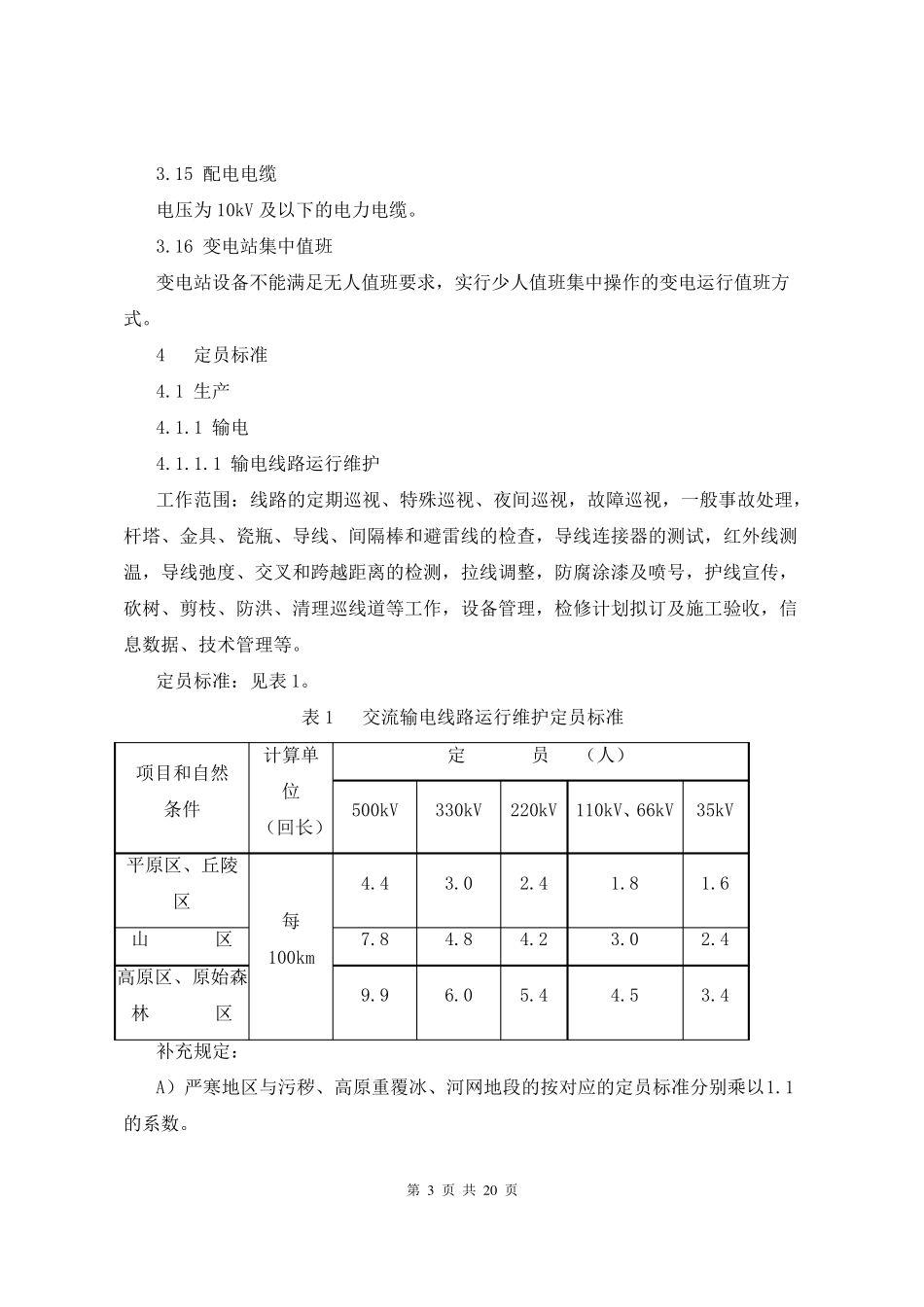 电力企业劳动定员标准_第3页