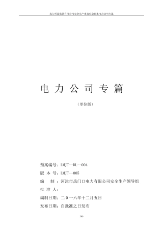 电力公司应急预案