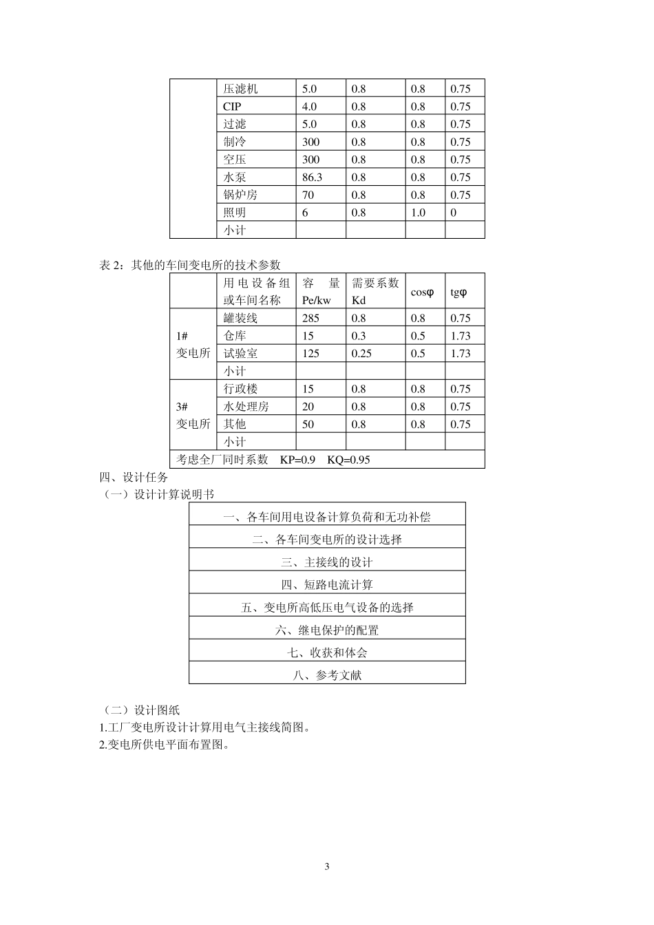 电力工程基础课程设计_第3页