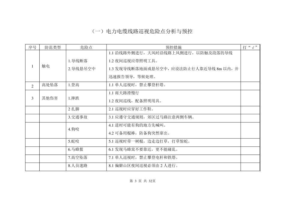 电力电缆危险点与预控措施_第3页