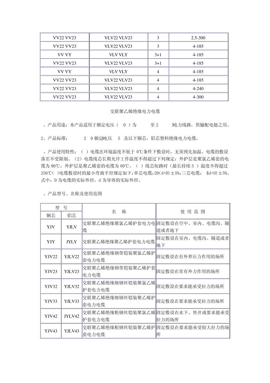 电力电缆规格型号_第2页