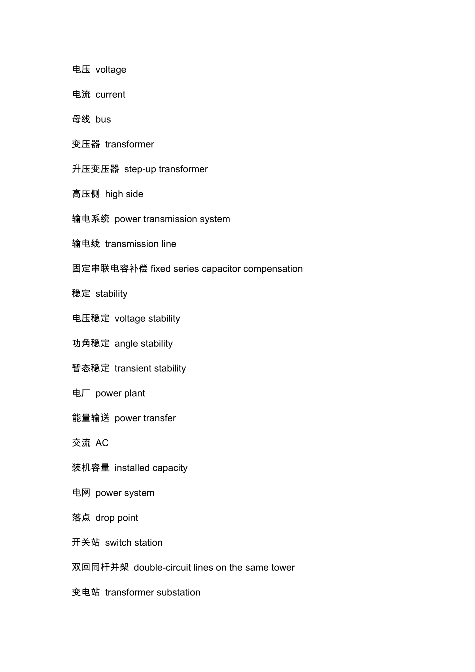 电力系统常用英文词汇_第3页