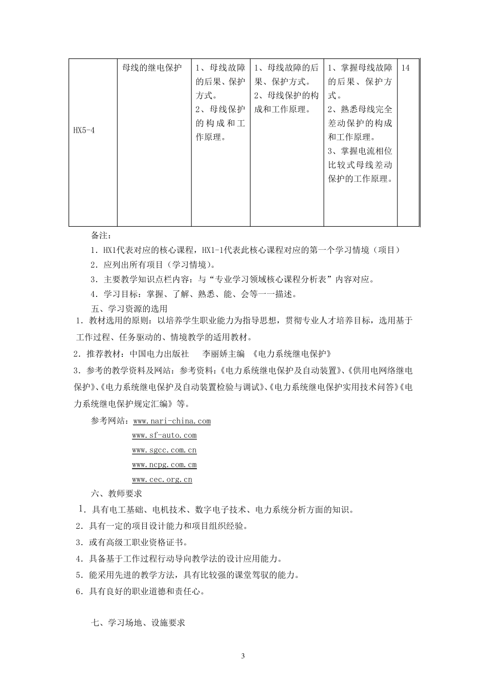 电力系统继电保护课程标准_第3页