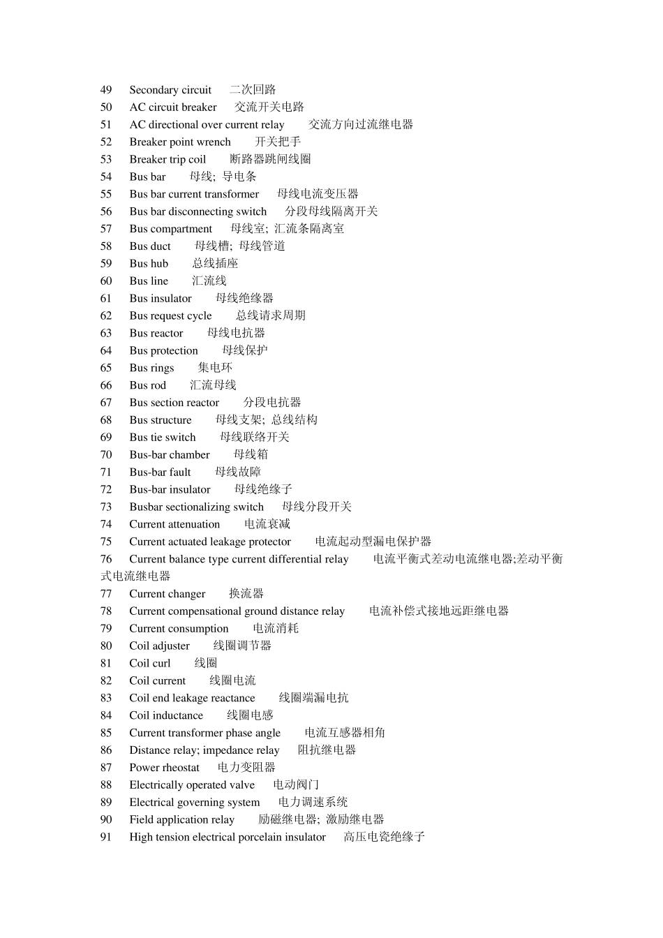 电力英语电力系统继电保护专业词汇_第2页