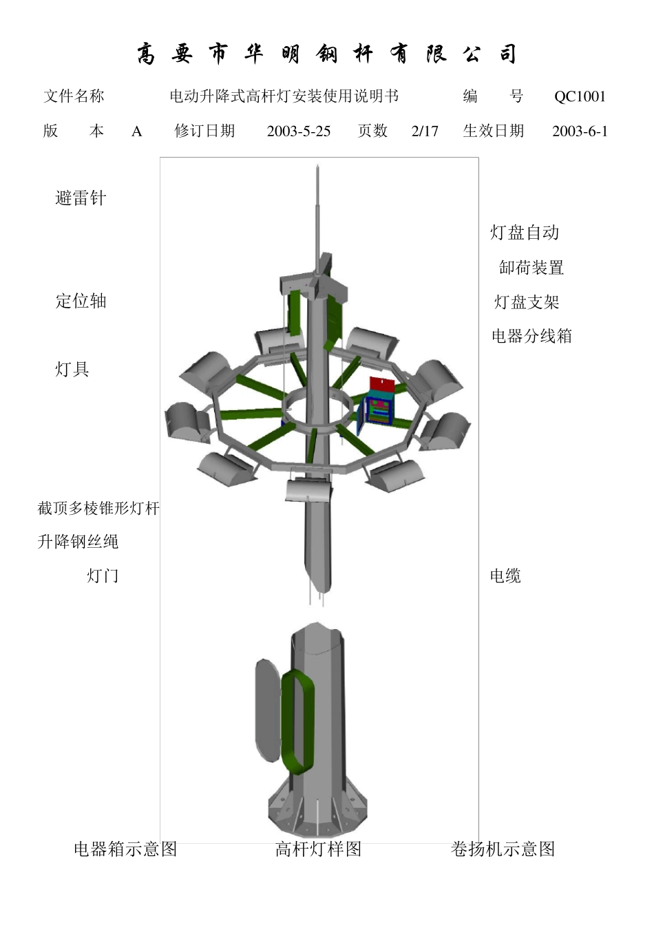 电动升降式高杆灯安装说明书_第3页