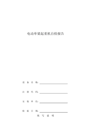 电动单梁起重机自检报告