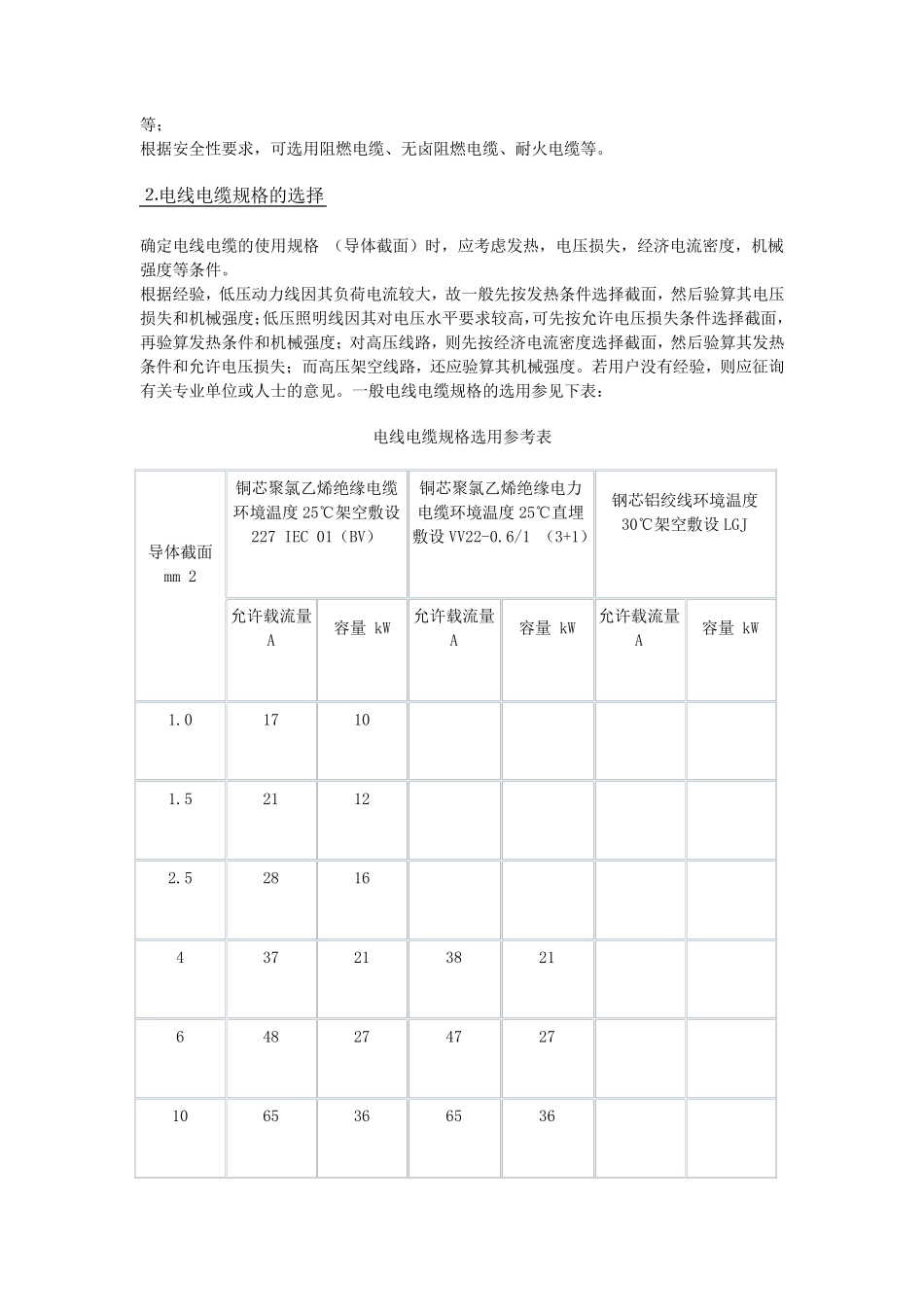 电动机控制元器件及电缆的选型_第2页