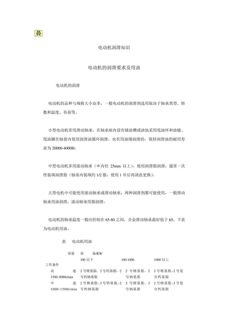 电动机润滑知识_第1页