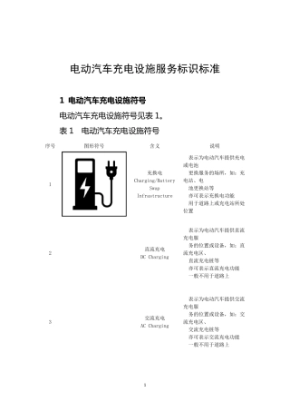 电动汽车充电设施服务标识标准
