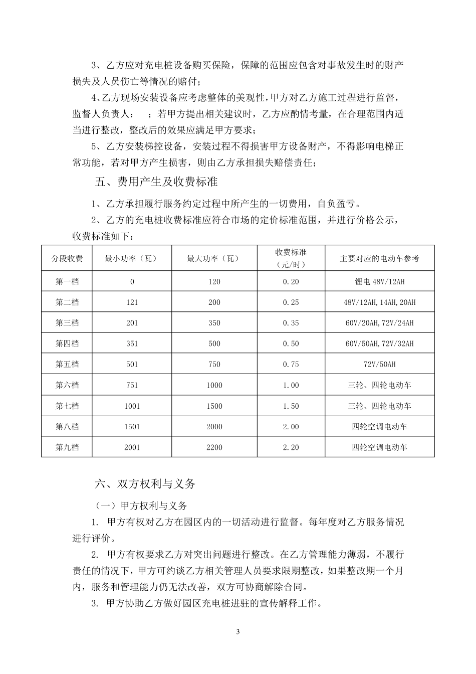 电动自行车充电桩服务合作协议_第3页