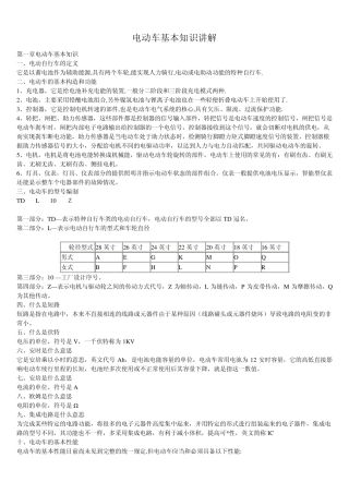 电动车基本知识