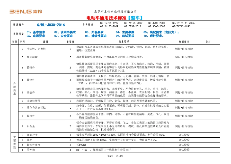电动车通用技术标准[整车]_第2页