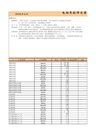 电动车配件批发价格表