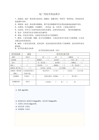 电厂用化学药品大全