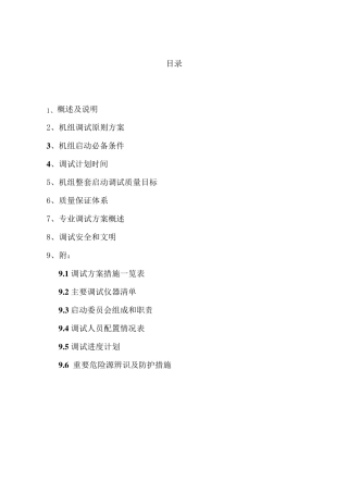 电厂调试方案——大唐龙升