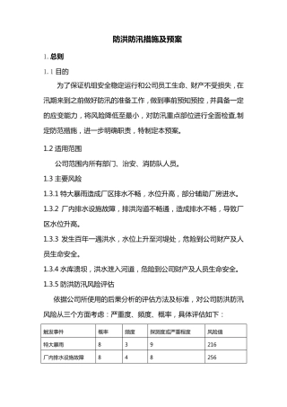 电厂防洪防汛措施及预案措施