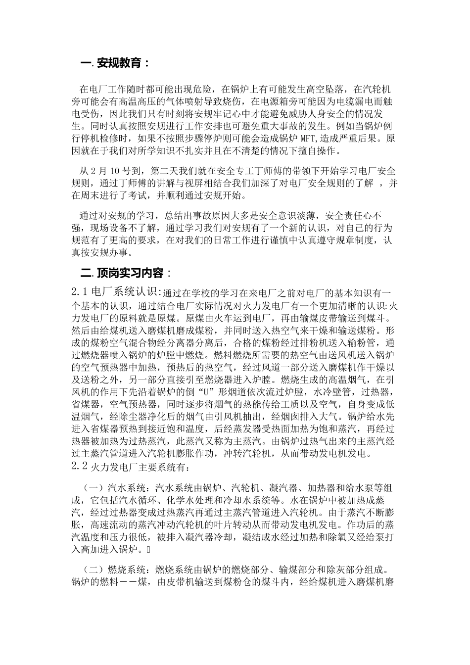 电厂顶岗实习报告2_第3页