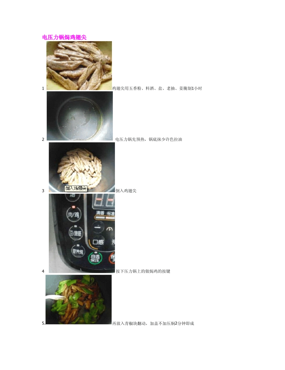 电压力锅食谱菜谱大全_第1页