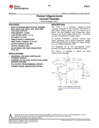 电压电流转换器芯片xtr111