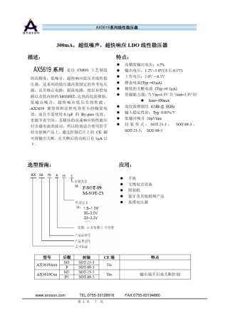 电压调整器LDOAX5619系列